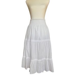 Rails Edina Tiered Midi White Skirt Size Med